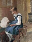 Jeanne Holding a Fan Camille Pissarro